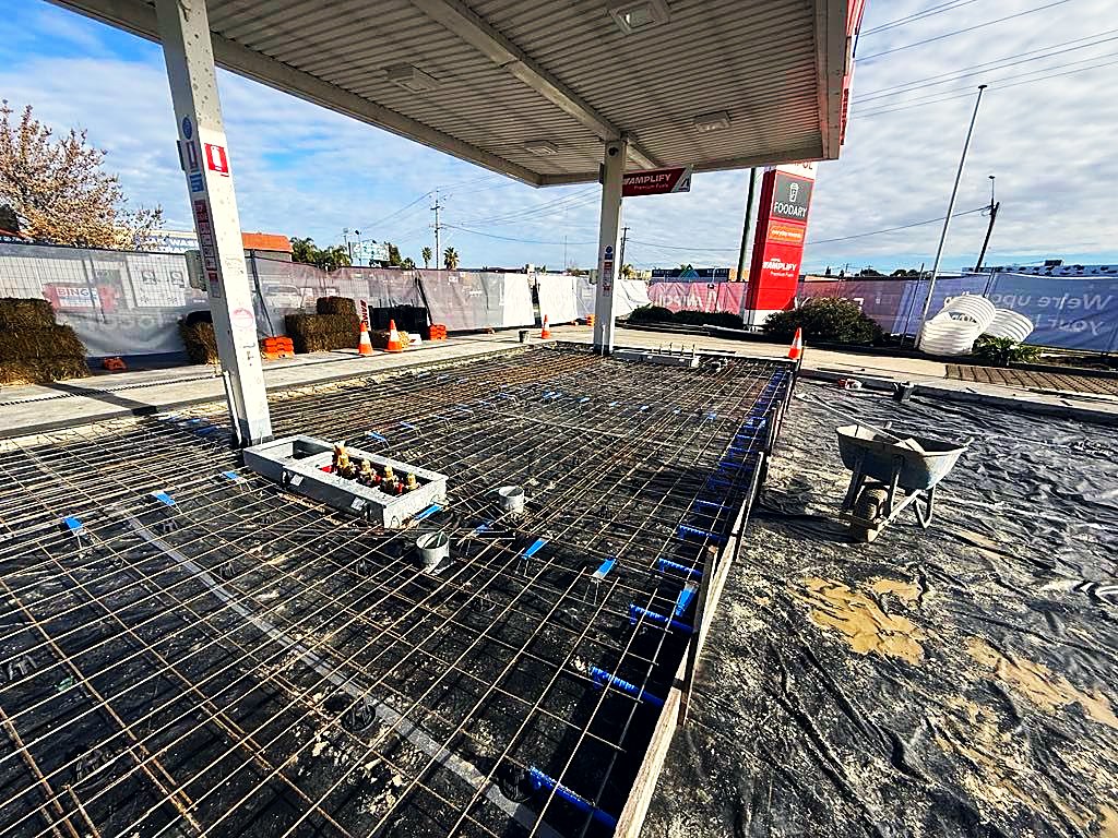 Concreting and excavation on a fuel site project
